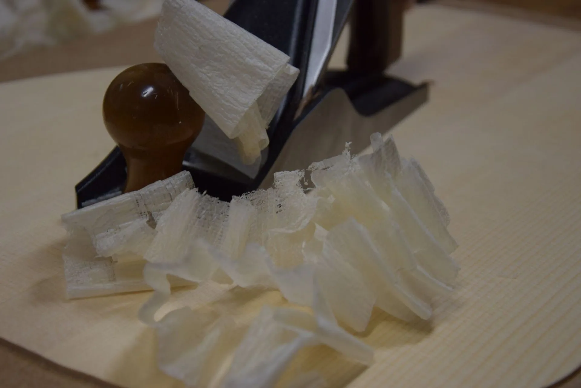 Thicknessing the top plate with a plane