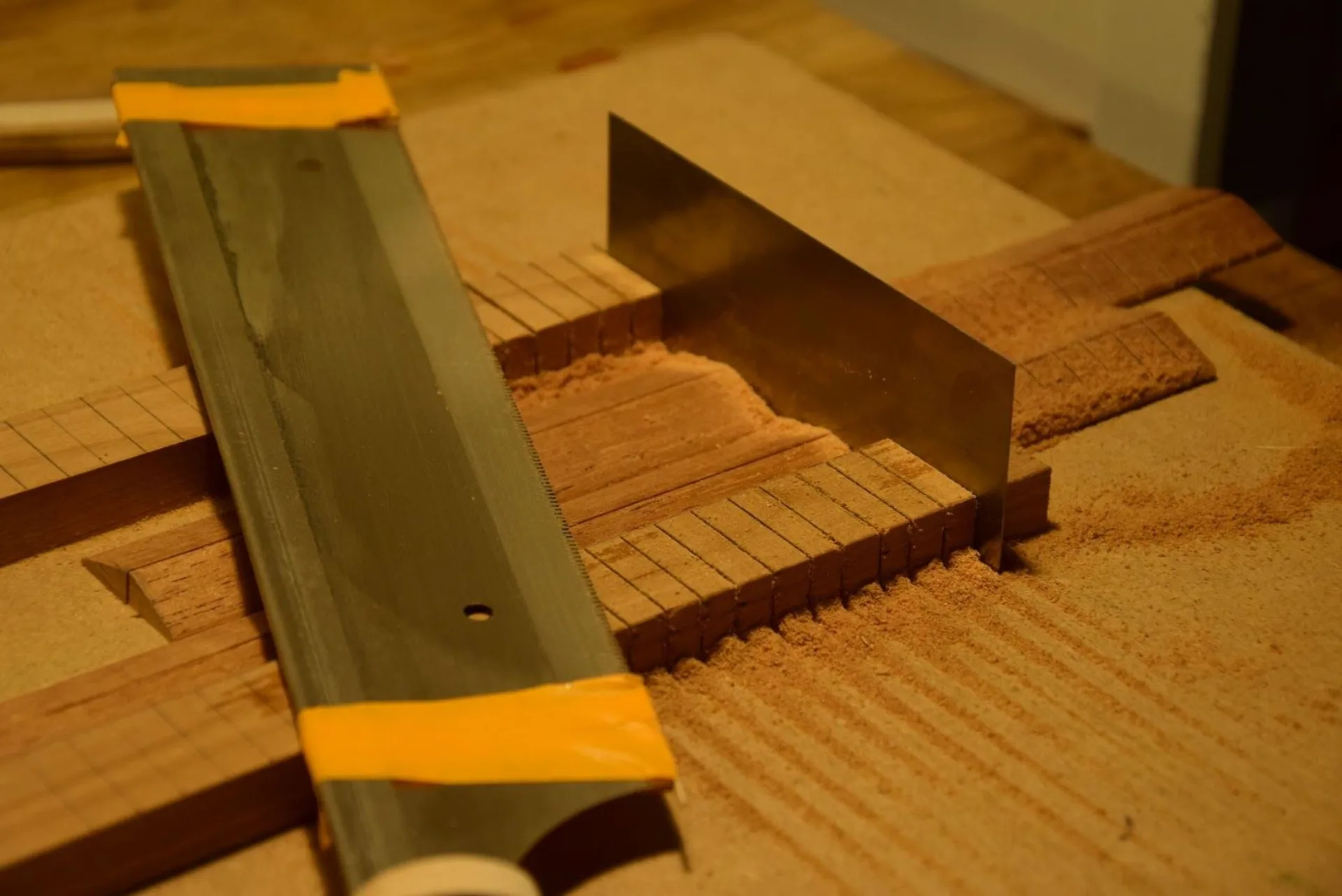 Kerfed linings — prepared by hand