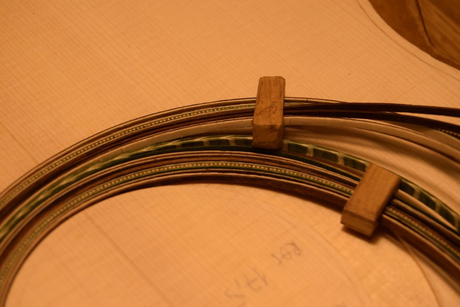 Close-up of rosette strip patterns