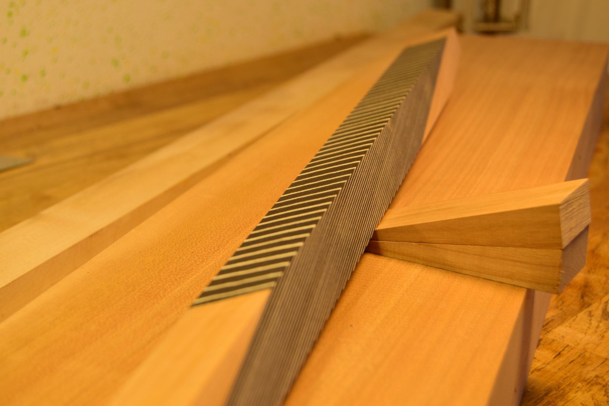 Strips cut on the band saw