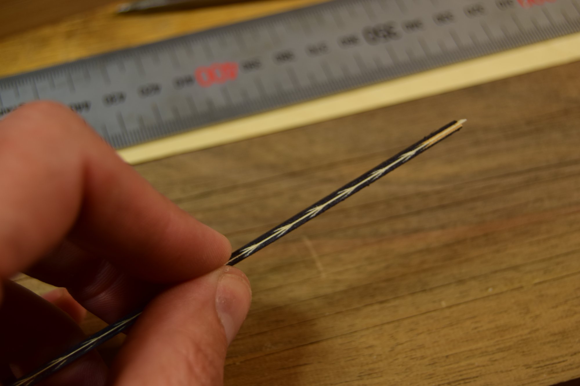 Final result — herringbone rosette on spruce soundboard